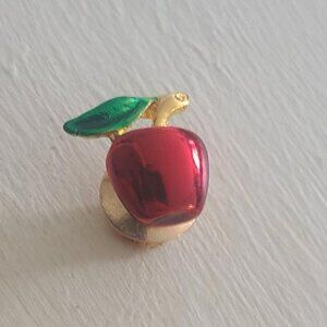 Red Apple Teacher Vintage Lapel Pin Tie Tack Brooch